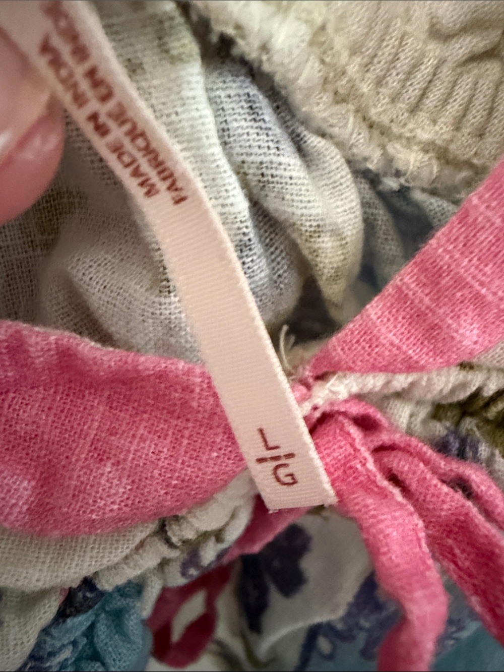 Free People Pink and Blue Floral Tie-Front Camisole - Picture 3 of 3